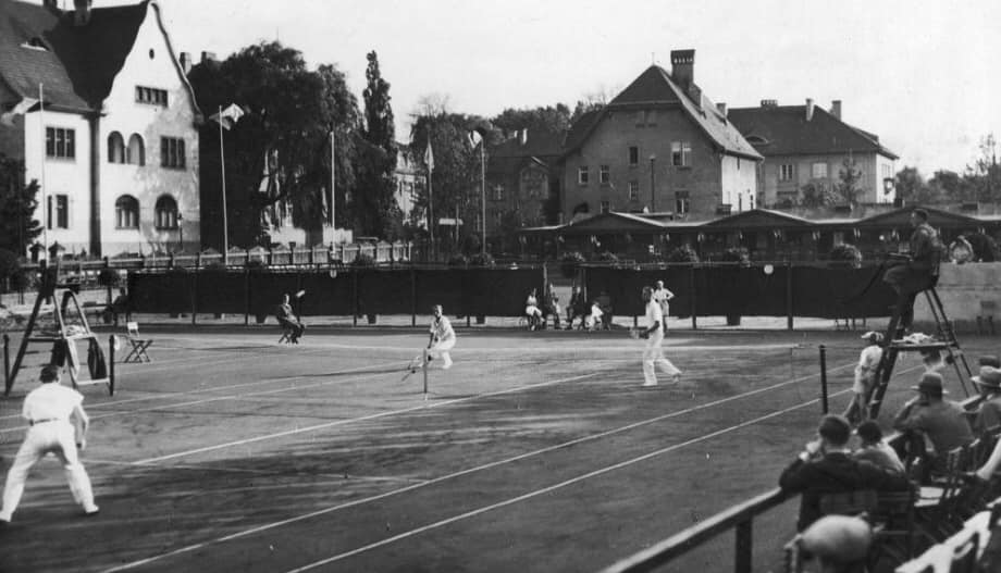 Historyczny kort tenisowy AZS Poznań - mecz tenisowy