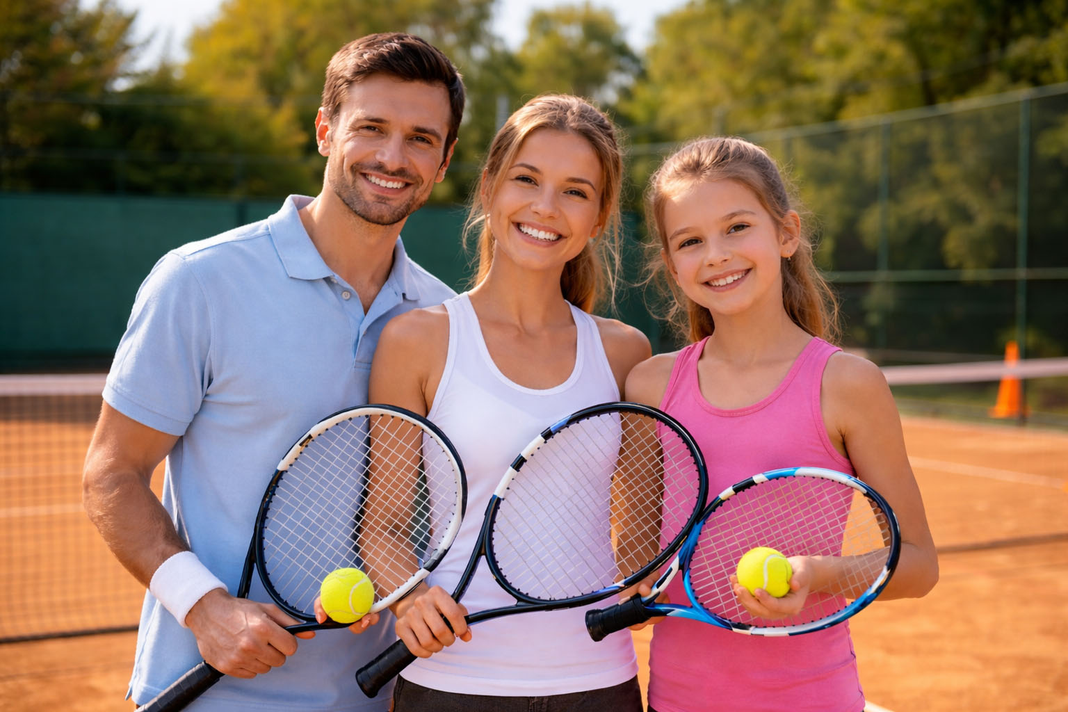 Korzyści z gry w tenisa - aktywna rodzina na korcie tenisowym